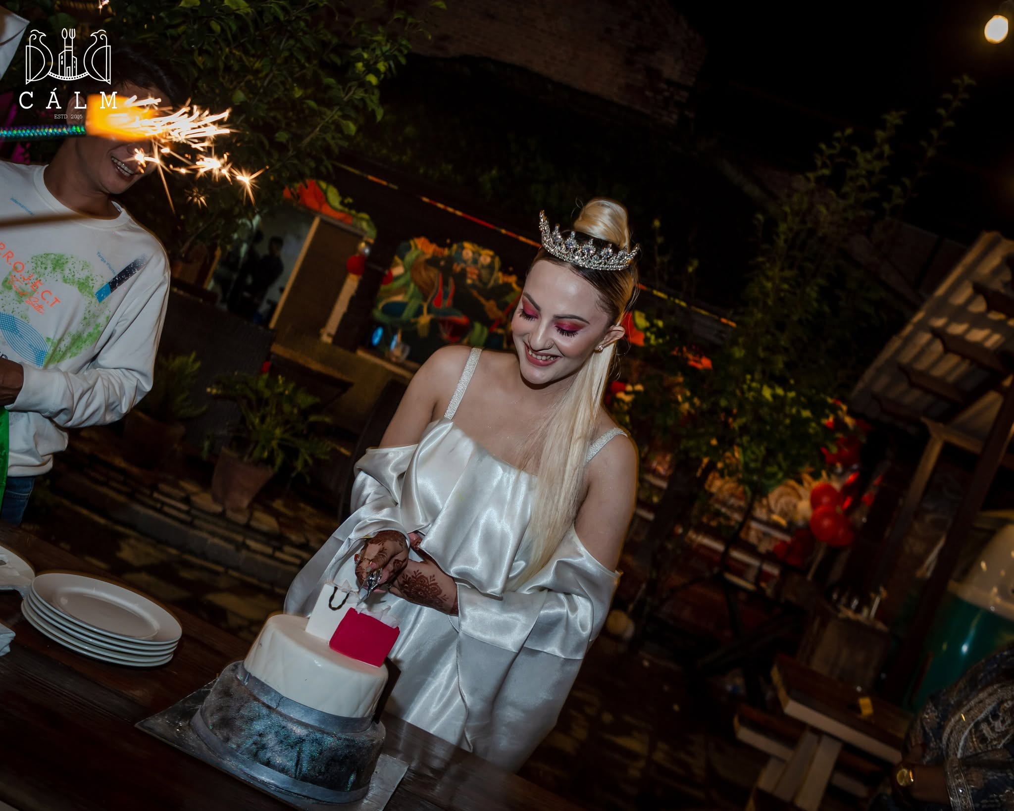 Birthday cake celebration at Calm