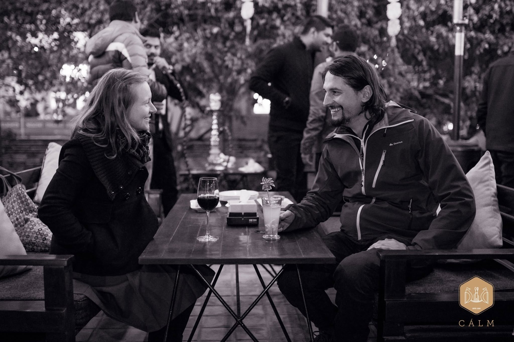 Guests sharing an evening together